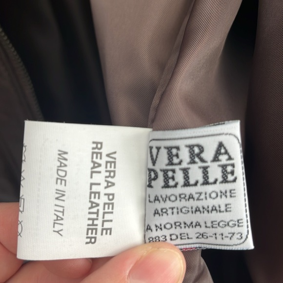 Italian Brown Leather Zip Up Jacket‎ Made by  CURGÈ Men size 2XL or EU 64 NWT #8 - Picture 6 of 8